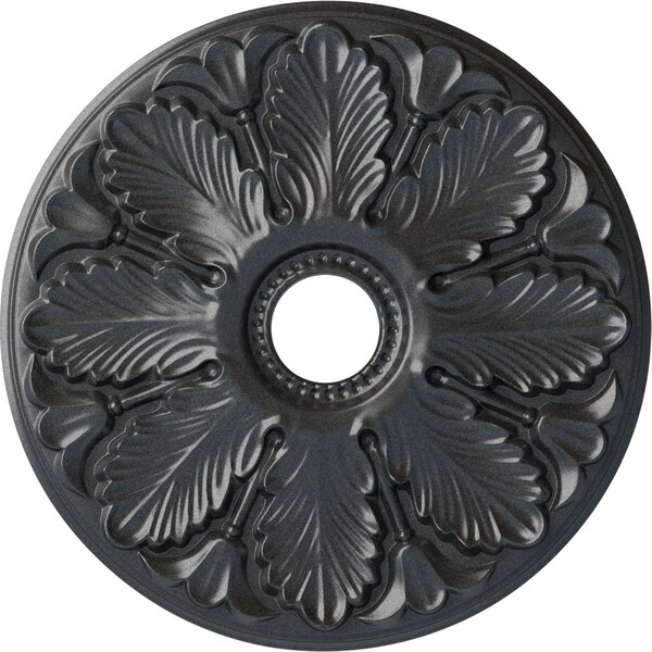 Ekena Millwork Milan Ceiling Medallion (Fits Canopies up to 4 5/8"), Hnd-Painted Pewter, 24 1/2"OD x 3 1/2"ID x 1"P CM24MIPES - main